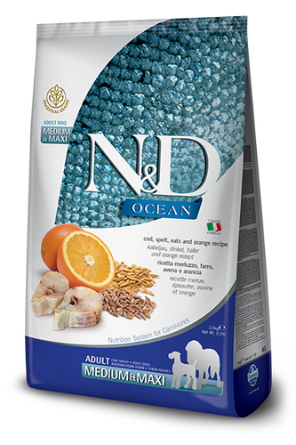 Farmina - N&D Ocean Cod & Orange with Pumpkin Adult Dog Food